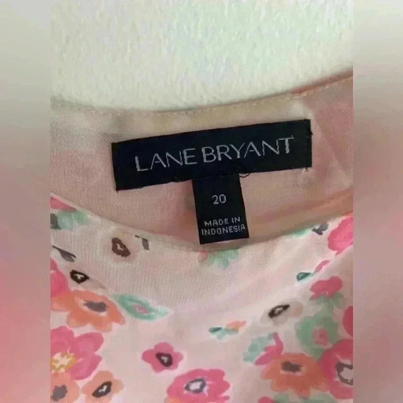 Lane Bryant Floral Cold Shoulder Ruffle Tiered Pink Flirty Feminine Blouse Sz 20 - Picture 3 of 8